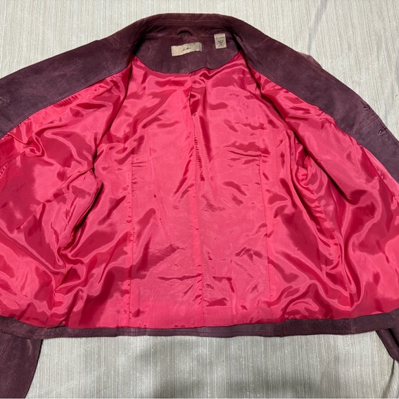 i.e. Women's 100% Leather Suede Blazer Jacket Mauve/Plum/Purple Color Medium - Picture 5 of 11